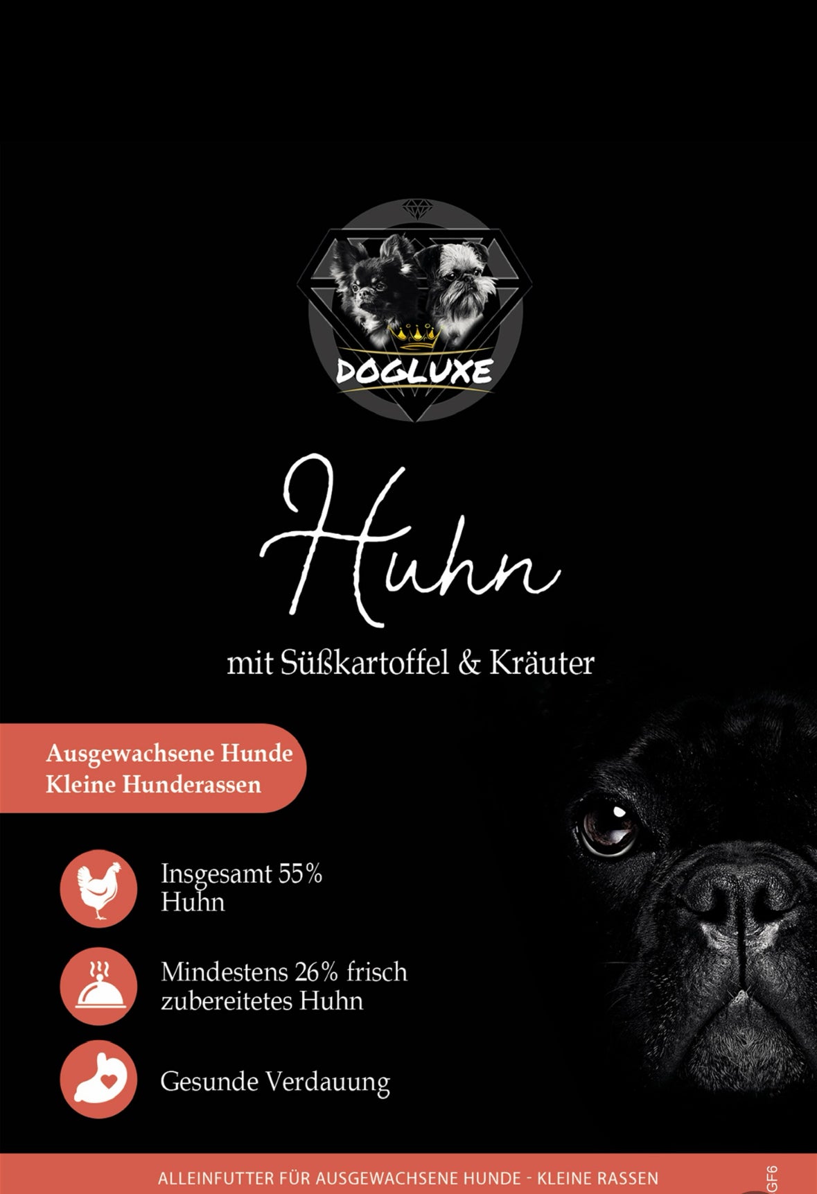 DOGLUXE - kleine Hunde Huhn mit Süßkartoffel und Kräuter