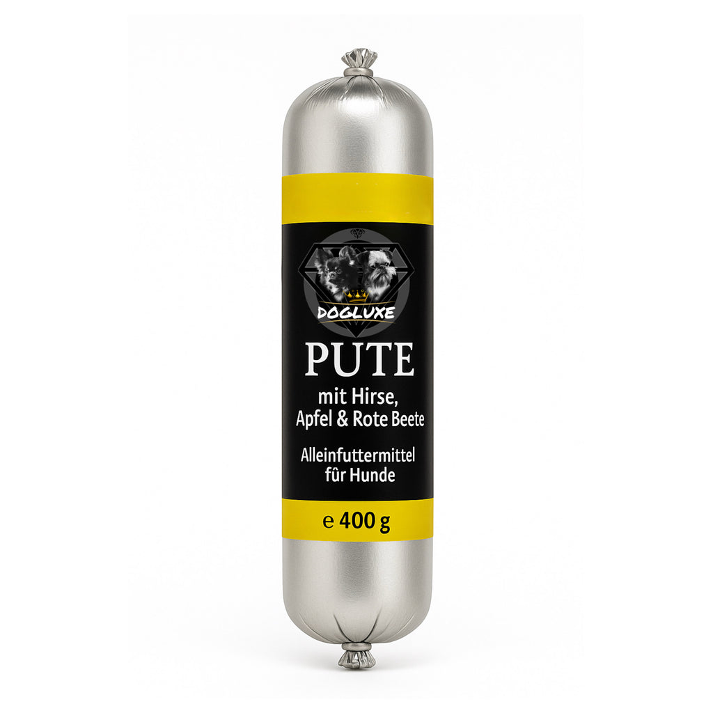 DOGLUXE - Gourmetwurst Pute mit Hirse, Apfel & Rote Beete