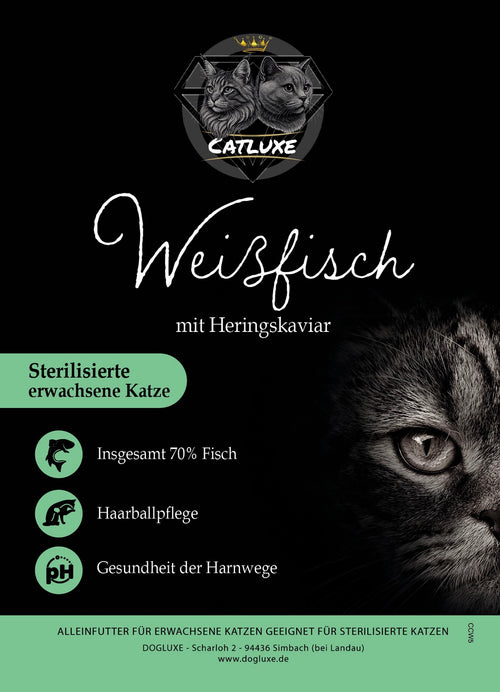 CATLUXE - Katzenfutter Weißfisch mit Heringskaviar getreidefrei