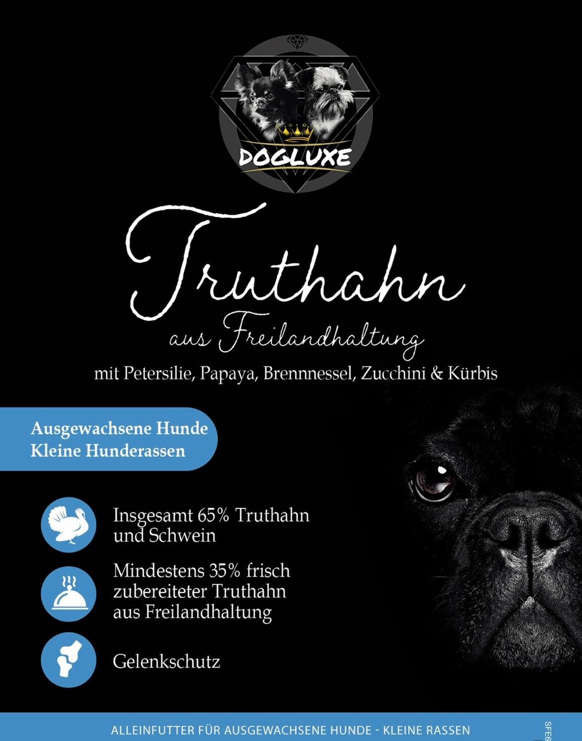 DOGLUXE - kleine Hunde Truthahn aus Freilandhaltung / High Protein