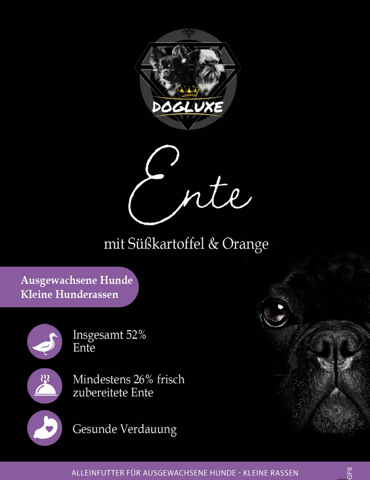 DOGLUXE - kleine Hunde Ente mit Süßkartoffel & Orange