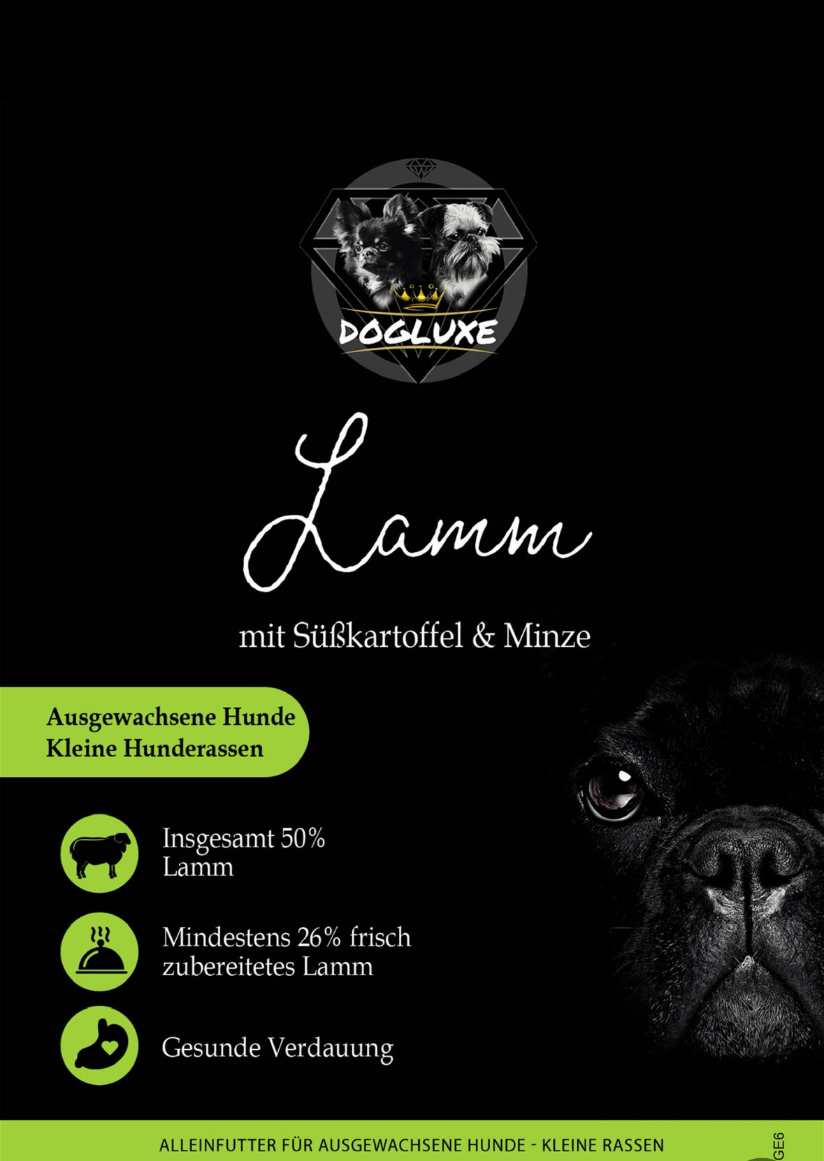 DOGLUXE - kleine Hunde Lamm mit Süßkartoffel & Minze